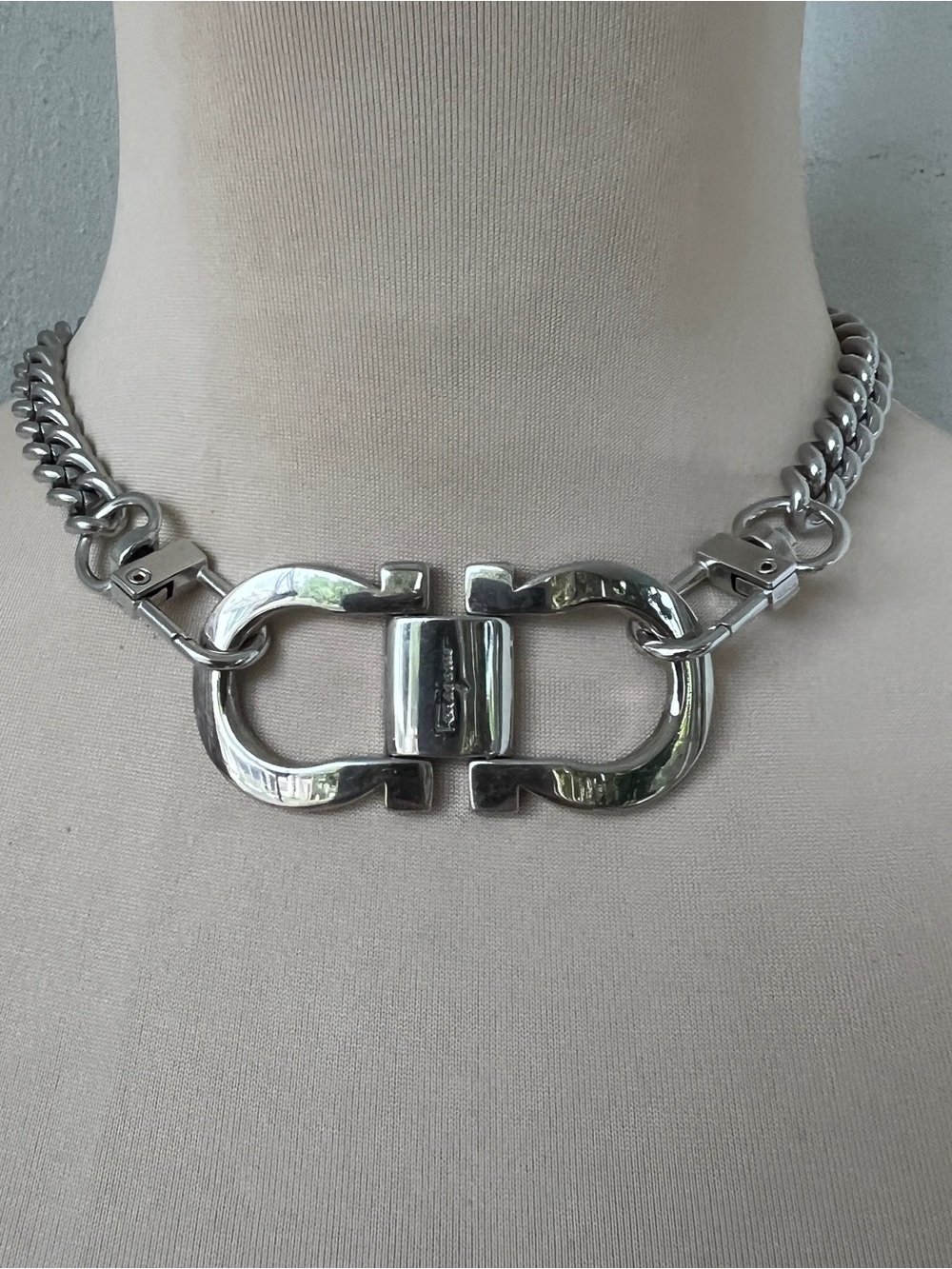 Custom Vintage Ferragamo x Junk You! Rescued Curb Chain Necklace Unisex 16-20”